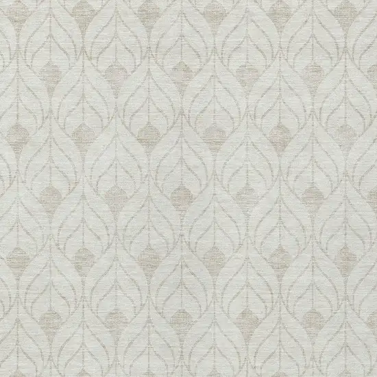 Ivory And Beige Geometric Washable Indoor Outdoor Area Rug Photo 5