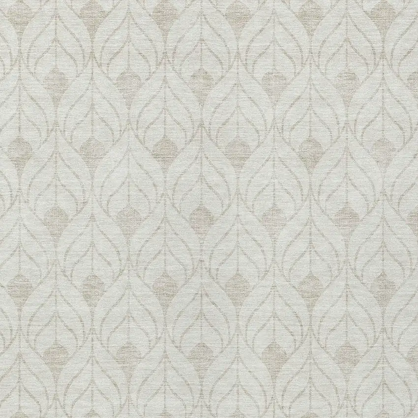 Ivory And Beige Geometric Washable Indoor Outdoor Area Rug Photo 5