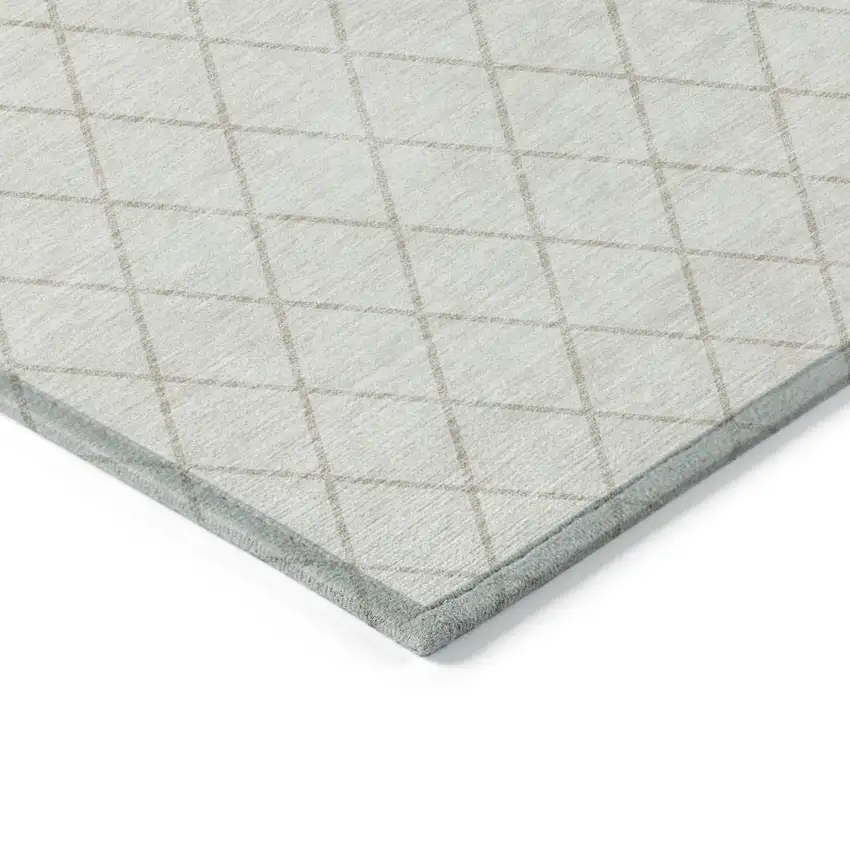 Ivory And Beige Geometric Washable Indoor Outdoor Area Rug Photo 4