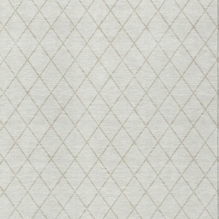 Ivory And Beige Geometric Washable Indoor Outdoor Area Rug Photo 5