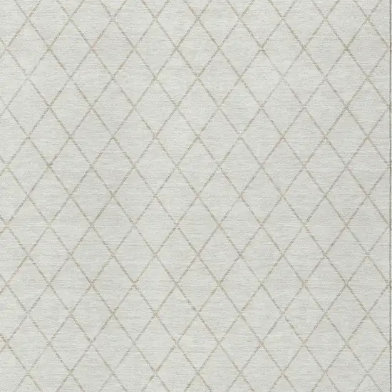 Ivory And Beige Geometric Washable Indoor Outdoor Area Rug Photo 6