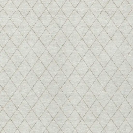 Ivory And Beige Geometric Washable Indoor Outdoor Area Rug Photo 6