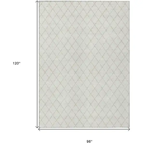 Ivory And Beige Geometric Washable Indoor Outdoor Area Rug Photo 3