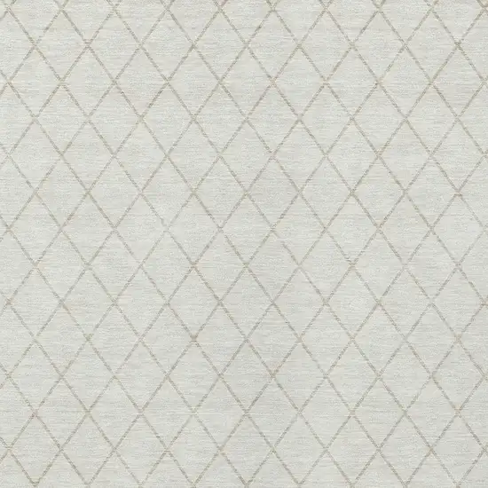 Ivory And Beige Geometric Washable Indoor Outdoor Area Rug Photo 6