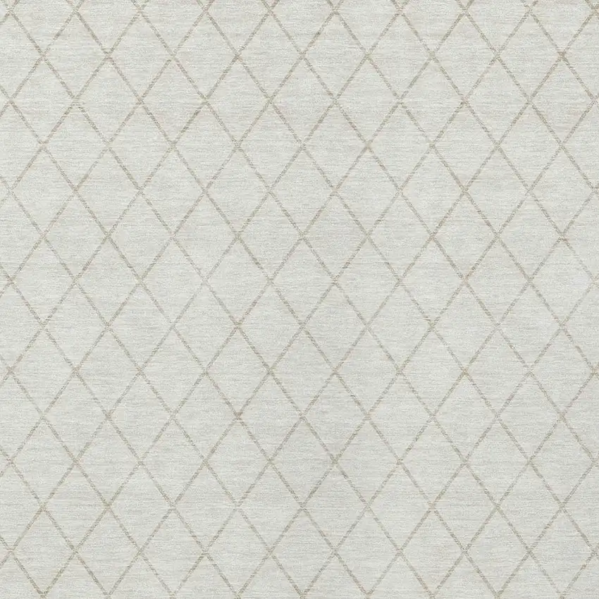 Ivory And Beige Geometric Washable Indoor Outdoor Area Rug Photo 6