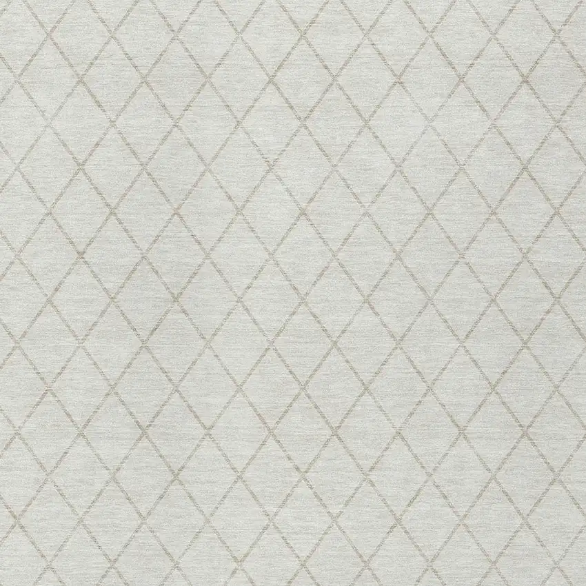Ivory And Beige Geometric Washable Indoor Outdoor Area Rug Photo 6