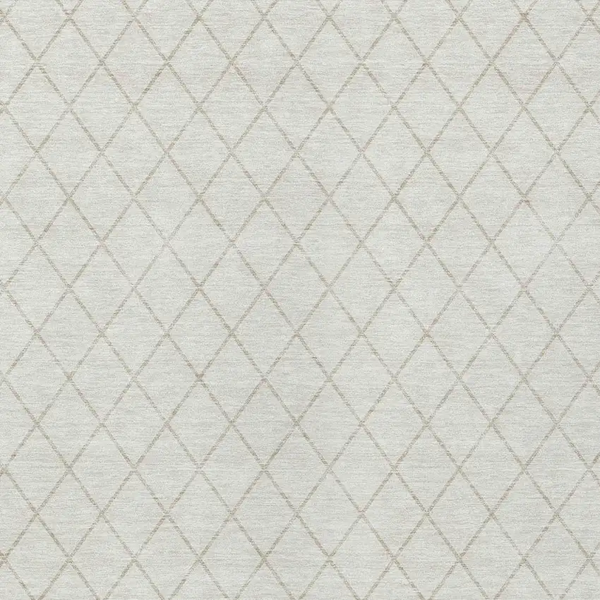 Ivory And Beige Geometric Washable Indoor Outdoor Area Rug Photo 6