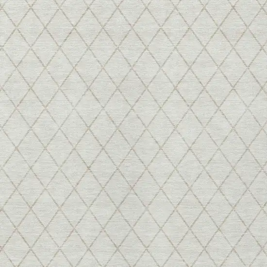 Ivory And Beige Geometric Washable Indoor Outdoor Area Rug Photo 6