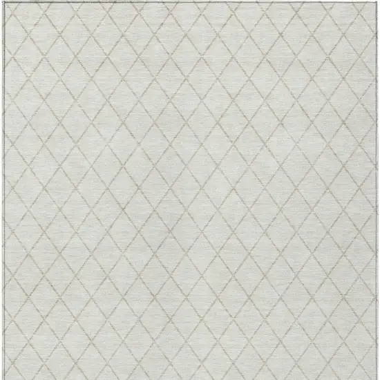 Ivory And Beige Geometric Washable Indoor Outdoor Area Rug Photo 7