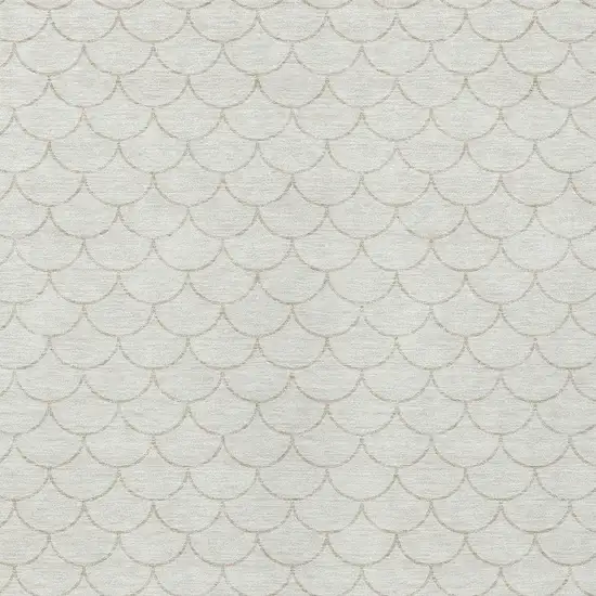 Ivory And Beige Geometric Washable Indoor Outdoor Area Rug Photo 5