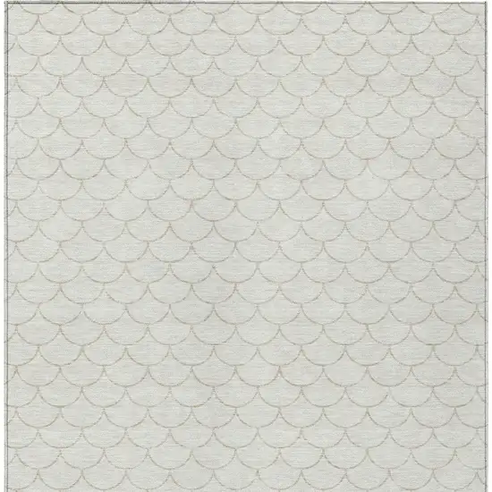 Ivory And Beige Geometric Washable Indoor Outdoor Area Rug Photo 6