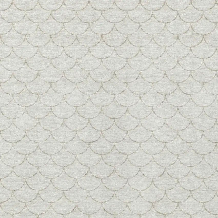 Ivory And Beige Geometric Washable Indoor Outdoor Area Rug Photo 5