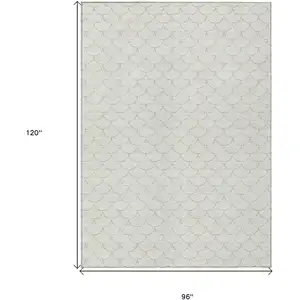 Photo of Ivory And Beige Geometric Washable Indoor Outdoor Area Rug