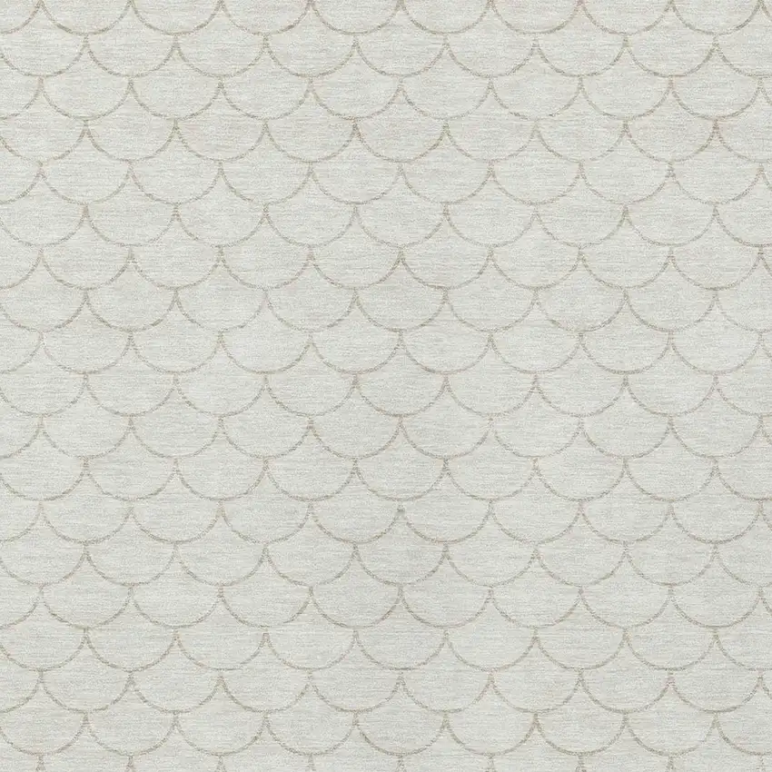 Ivory And Beige Geometric Washable Indoor Outdoor Area Rug Photo 5
