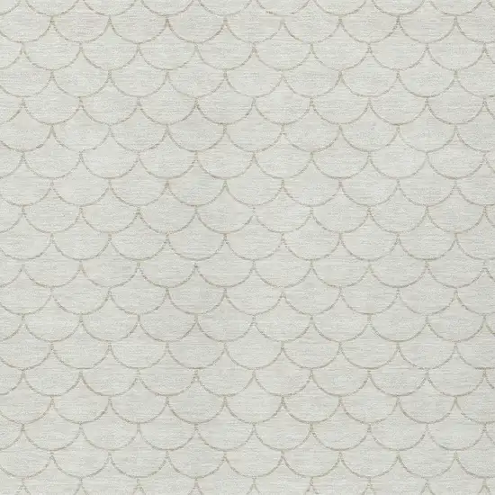 Ivory And Beige Geometric Washable Indoor Outdoor Area Rug Photo 5
