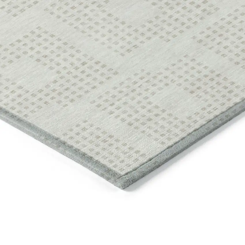 Ivory And Beige Geometric Washable Indoor Outdoor Area Rug Photo 5