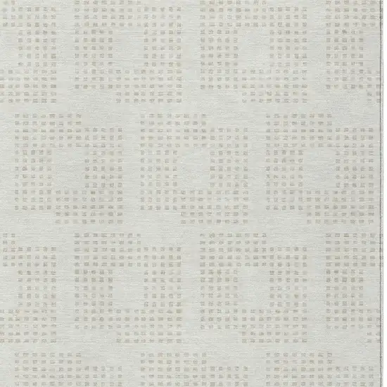 Ivory And Beige Geometric Washable Indoor Outdoor Area Rug Photo 6