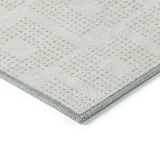 Ivory And Beige Geometric Washable Indoor Outdoor Area Rug Photo 5