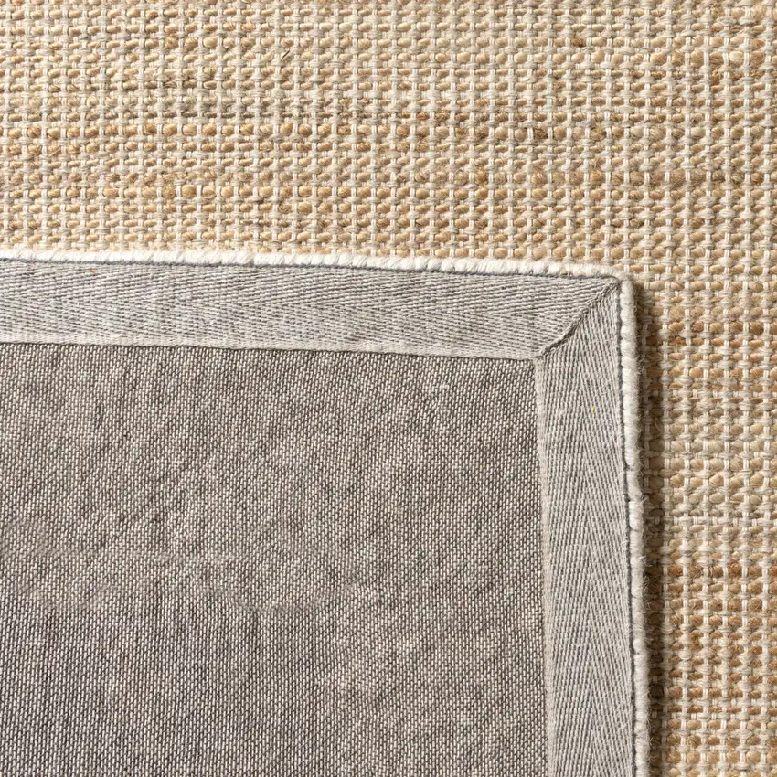 Ivory And Beige Hand Woven Square Rug Photo 9