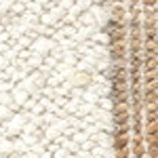 Ivory And Beige Hand Woven Square Rug Photo 3