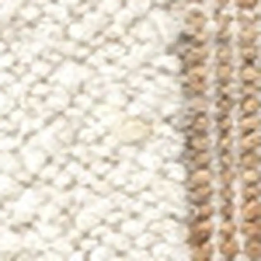 Ivory And Beige Hand Woven Square Rug Photo 3