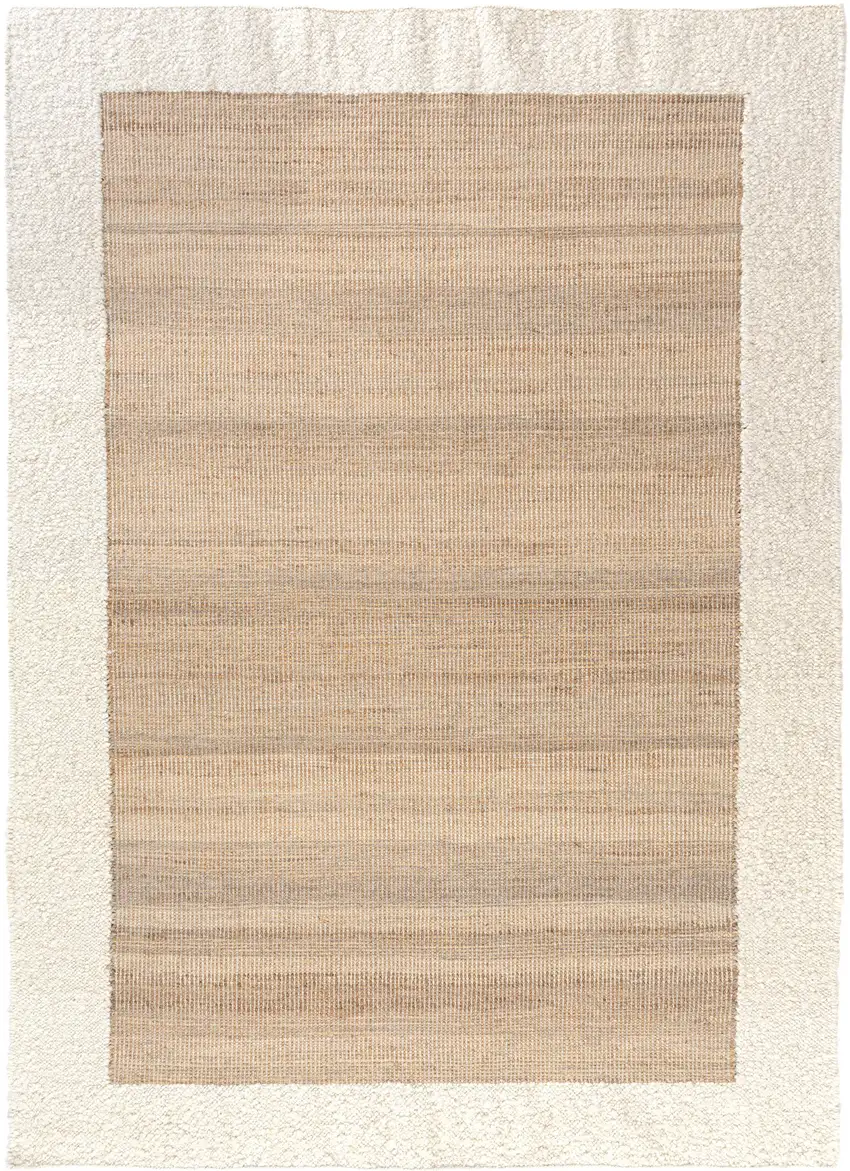 Ivory And Beige Hand Woven Square Rug Photo 2