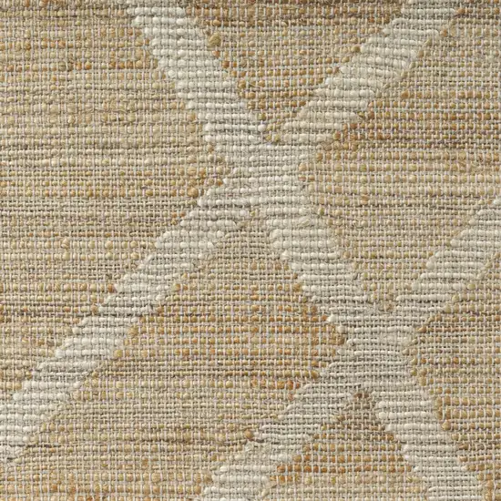 Ivory And Beige Jute Abstract Hand Woven Area Rug Photo 6