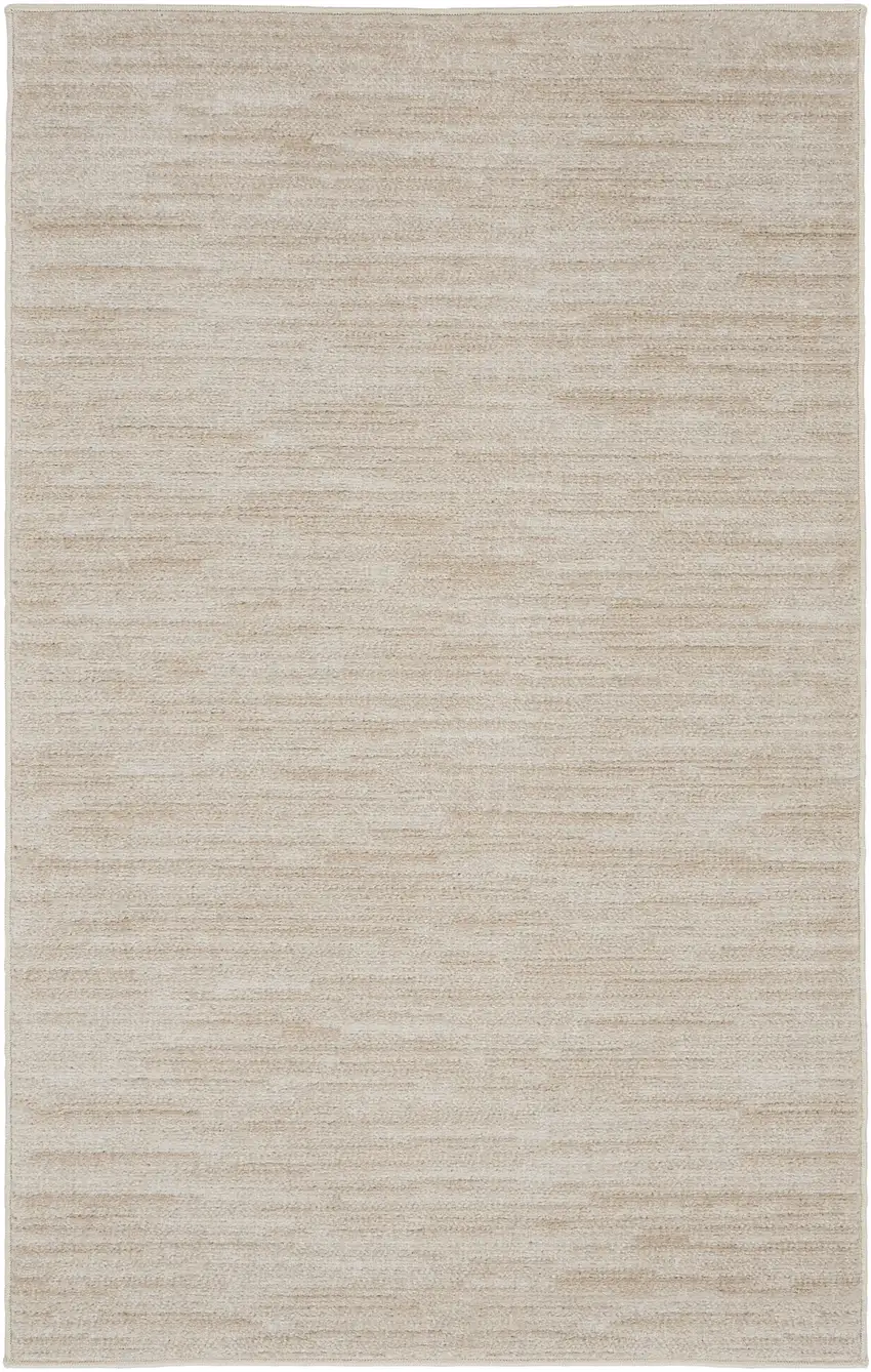 Beige And Ivory Indoor Outdoor Area Rug Photo 2