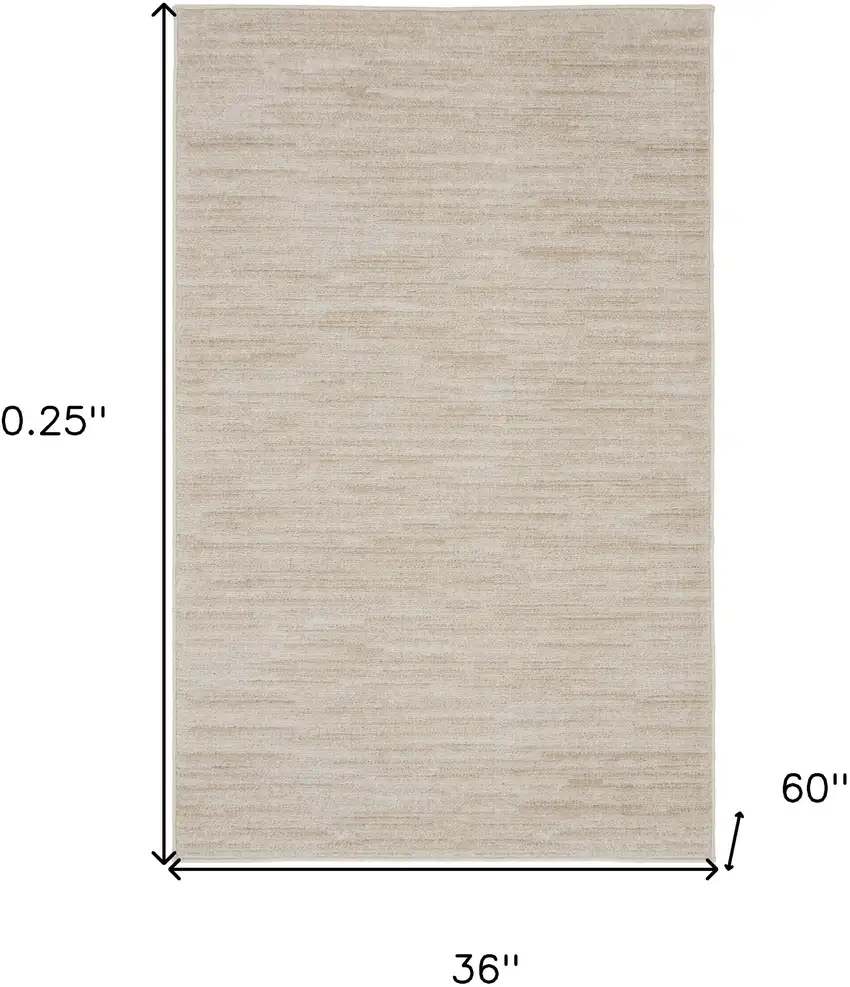 Ivory And Beige Non Skid Indoor Outdoor Area Rug Photo 5