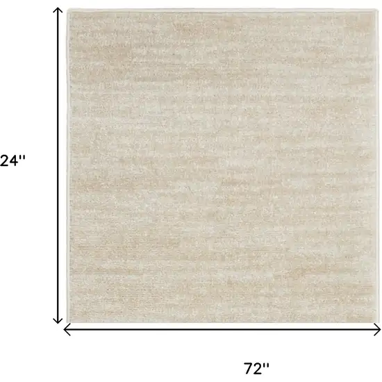 Ivory And Beige Non Skid Indoor Outdoor Runner Rug Photo 8