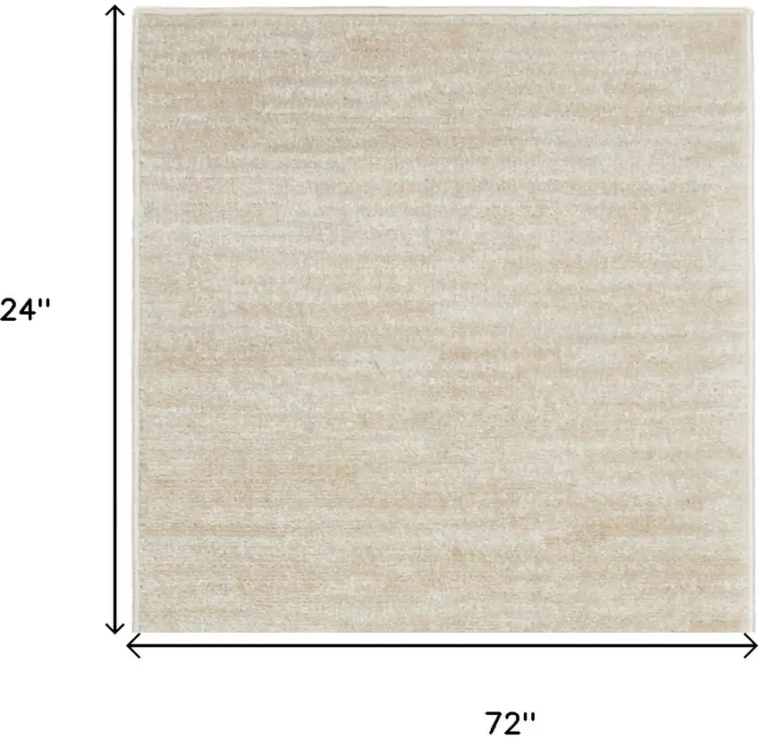 Ivory And Beige Non Skid Indoor Outdoor Runner Rug Photo 8