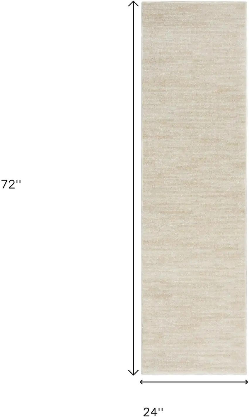 6' Beige And Ivory Indoor Outdoor Runner Rug Photo 3