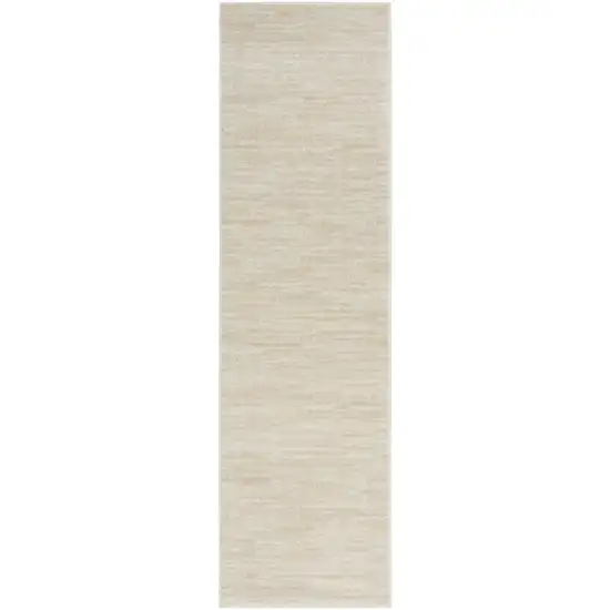 Ivory And Beige Non Skid Indoor Outdoor Runner Rug Photo 2
