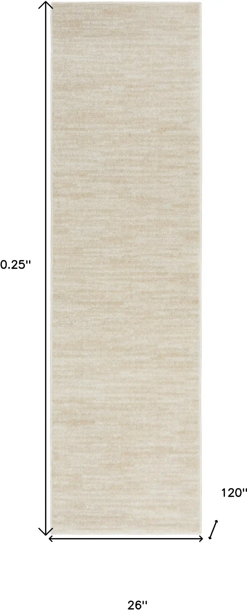 Ivory And Beige Non Skid Indoor Outdoor Runner Rug Photo 5