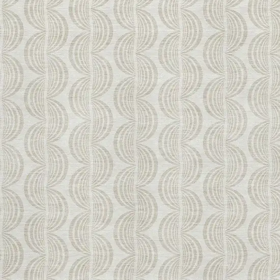 Ivory And Beige Ogee Washable Area Rug With UV Protection Photo 2