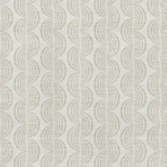 Ivory And Beige Ogee Washable Area Rug With UV Protection Photo 2