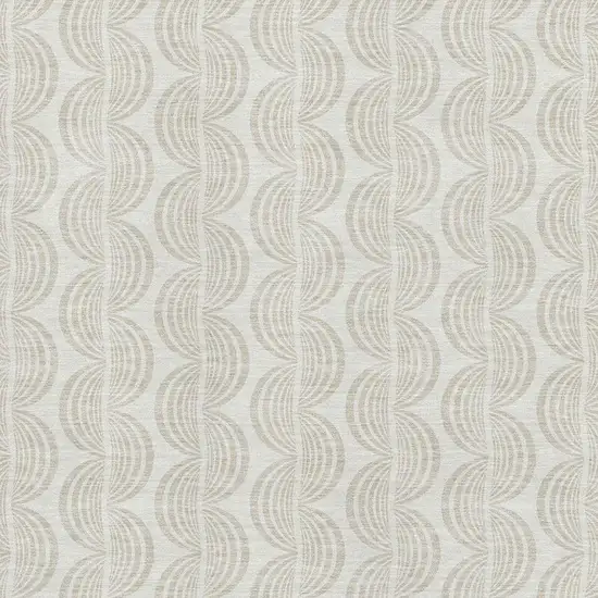 Ivory And Beige Ogee Washable Area Rug With UV Protection Photo 2