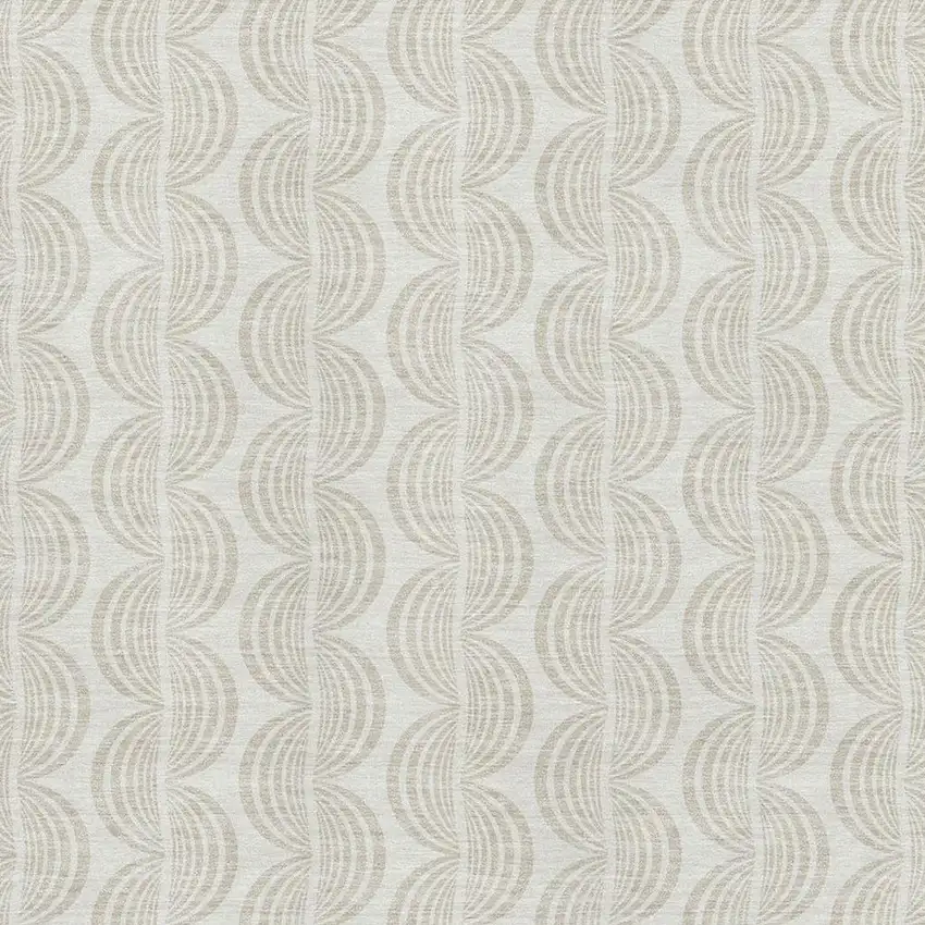 Ivory And Beige Ogee Washable Area Rug With UV Protection Photo 2