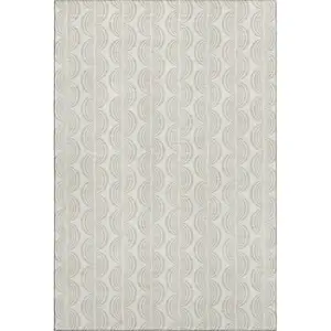 Photo of Ivory And Beige Ogee Washable Area Rug With UV Protection
