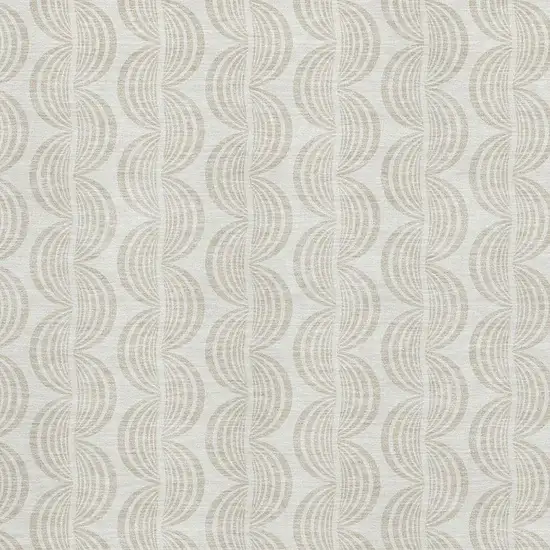 Ivory And Beige Ogee Washable Area Rug With UV Protection Photo 2