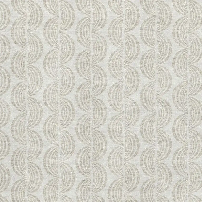 Ivory And Beige Ogee Washable Area Rug With UV Protection Photo 2