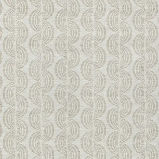 Ivory And Beige Ogee Washable Indoor Outdoor Area Rug Photo 5