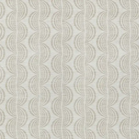 Ivory And Beige Ogee Washable Indoor Outdoor Area Rug Photo 5