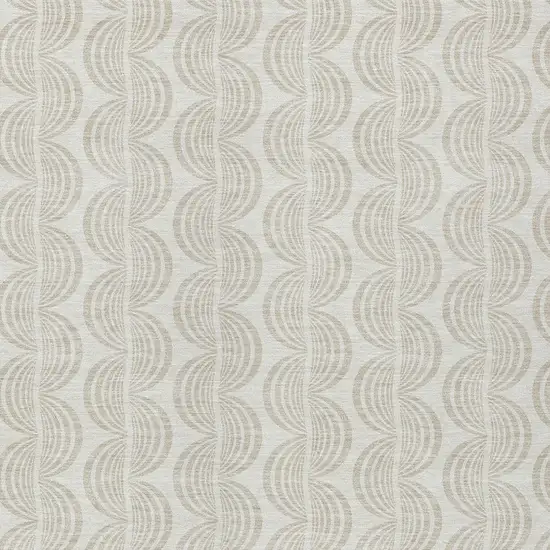 Ivory And Beige Ogee Washable Indoor Outdoor Area Rug Photo 5