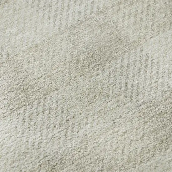 Ivory And Beige Plaid Washable Area Rug With UV Protection Photo 1