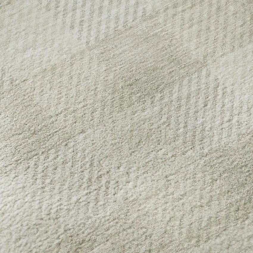 Ivory And Beige Plaid Washable Area Rug With UV Protection Photo 1