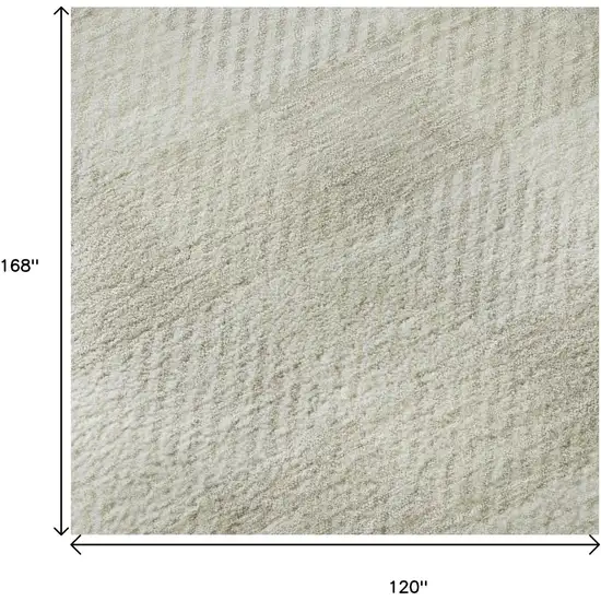 Ivory And Beige Plaid Washable Area Rug With UV Protection Photo 9