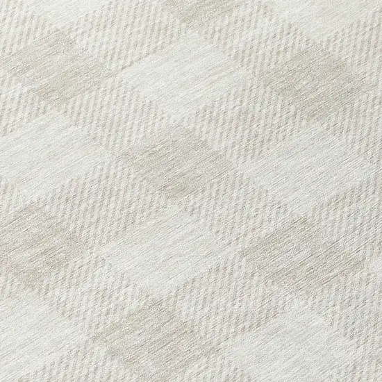 Ivory And Beige Plaid Washable Indoor Outdoor Area Rug Photo 8