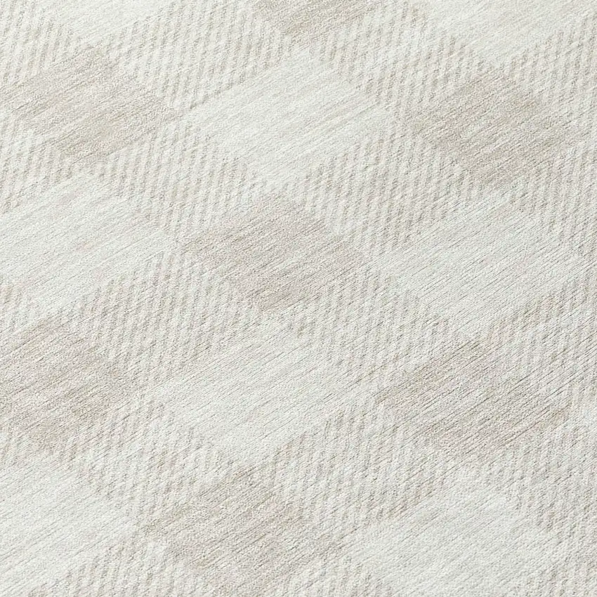 Ivory And Beige Plaid Washable Indoor Outdoor Area Rug Photo 8