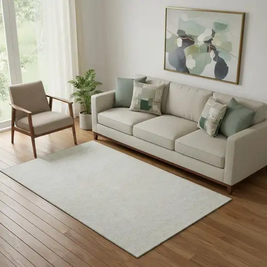 Ivory And Beige Polka Dot Washable Area Rug With UV Protection Photo 1